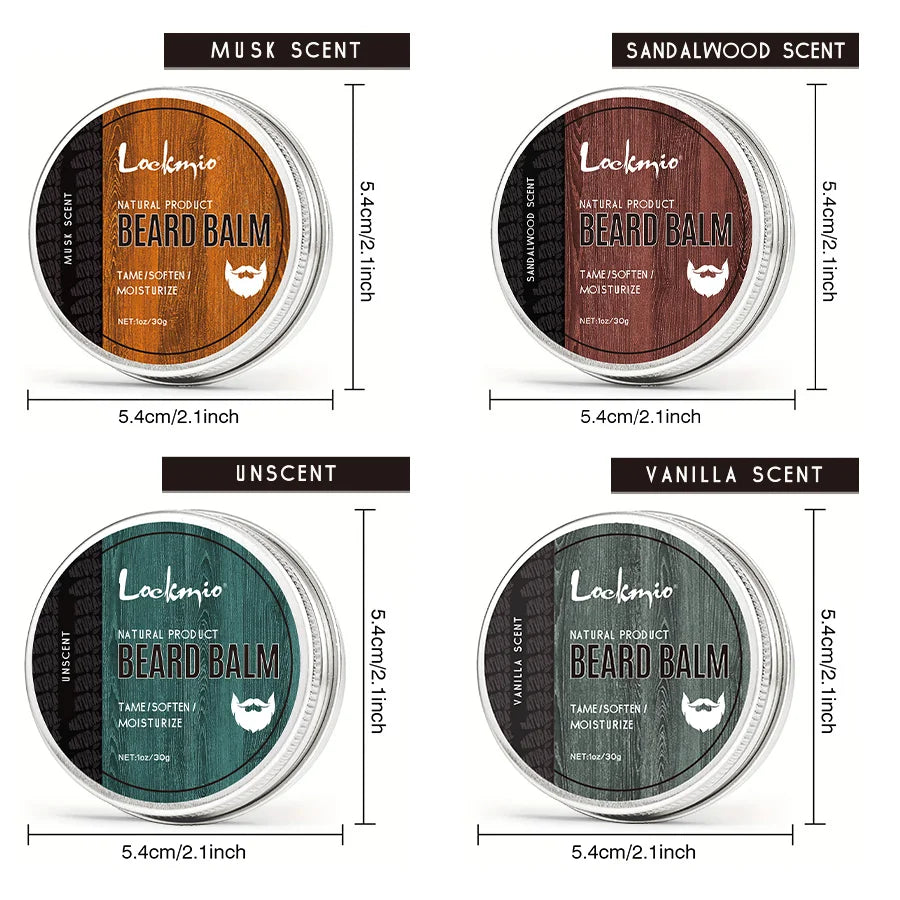 LOCKMIO Natural Shea Butter Beard Blam Wax 4-piece