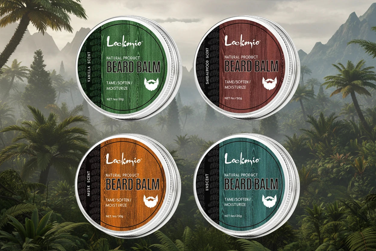 LOCKMIO Natural Shea Butter Beard Blam Wax 4-piece